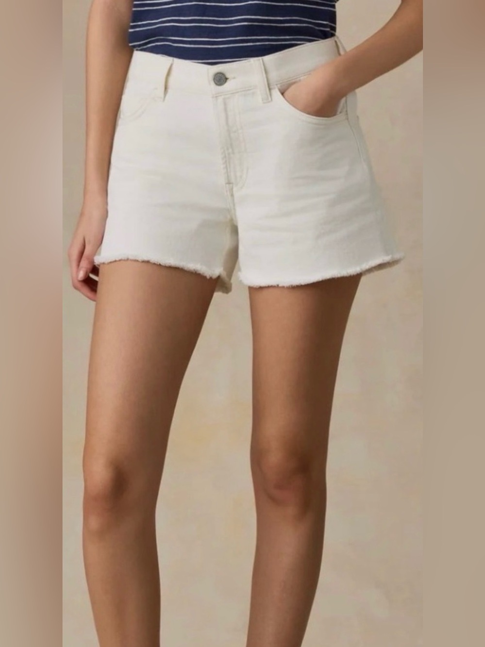 Faherty White Frayed Hem Denim Shorts Sz 28 4.5“ inseam